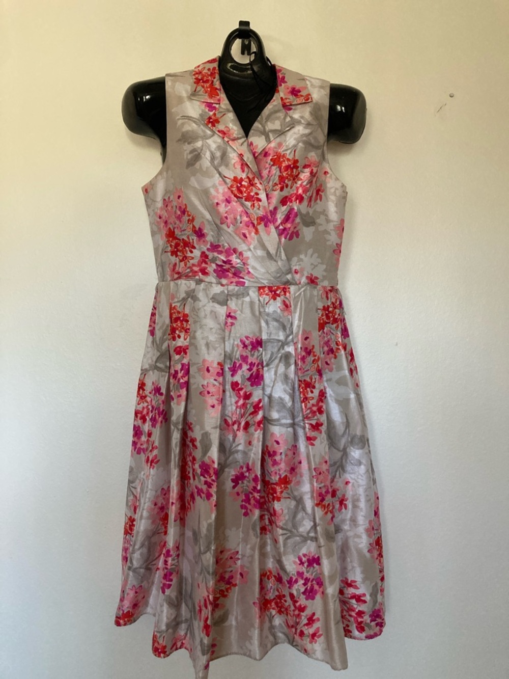 Jessica Howard Floral Pink Sleeveless Fit & Flare Dress Sz 10